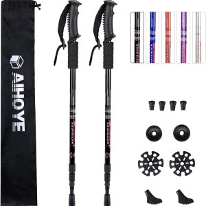 Aihoye Hiking Trekking Poles, 2 Pack Collapsible,Lightweight, Anti Shock, Hiking or Walking Sticks,Adjustable Hiking Pole for Men and Women