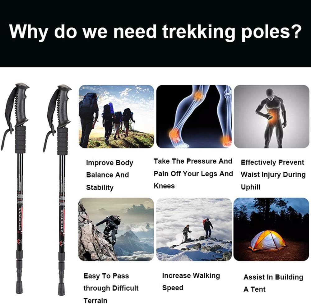 Aihoye Hiking Trekking Poles, 2 Pack Collapsible,Lightweight, Anti Shock, Hiking or Walking Sticks,Adjustable Hiking Pole for Men and Women - Image 6