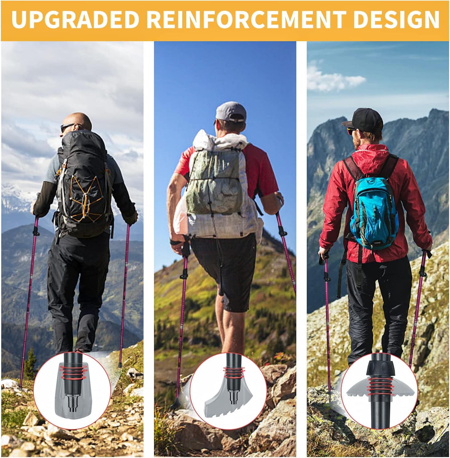 Covacure Hiking Poles Collapsible Trekking Poles - Aluminum Alloy 7075 Walking Sticks for Hiking with Telescopic & Foldable Tri-fold Design Hiking Gear for Women Men, Hiking, Camping, Climbing - Image 3