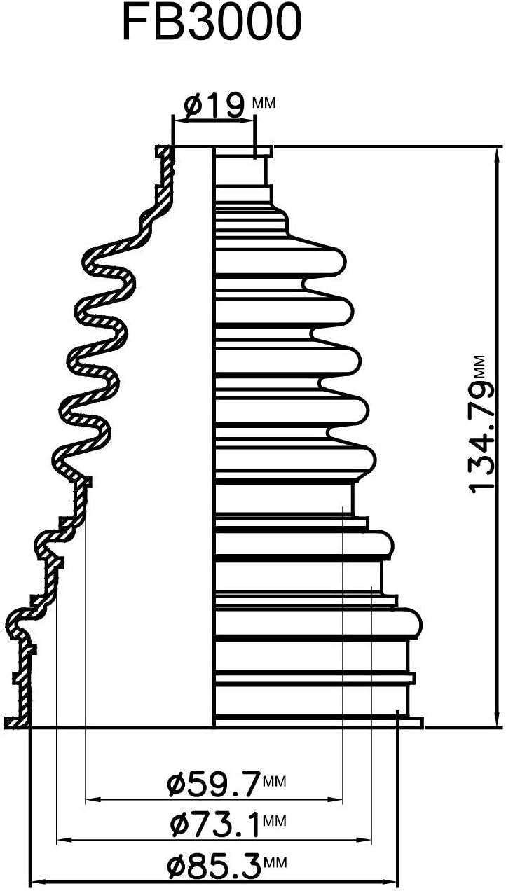 Flexx Boot FB3000 Small Shaft Universal CV Boot - Image 3