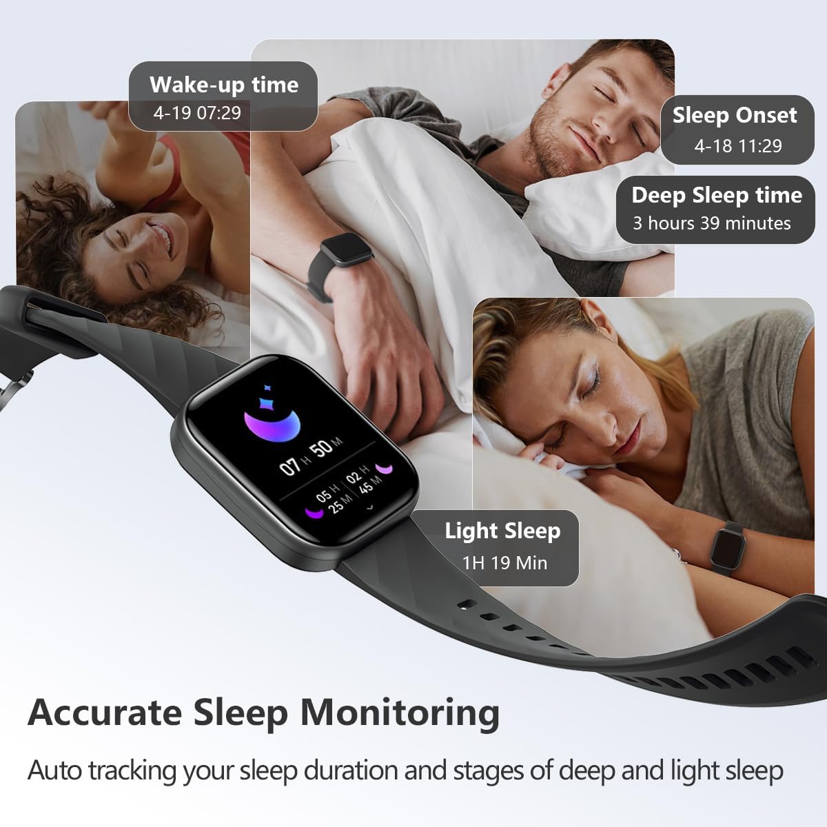 FITVII Health & Fitness Tracker (Answer/Make Calls), Smart Watch with 24/7 Heart Rate and Blood Pressure, Sleep Tracking, Blood Oxygen Monitor, 120+ Sport Mode Activity Tracker for Women Men - Image 4