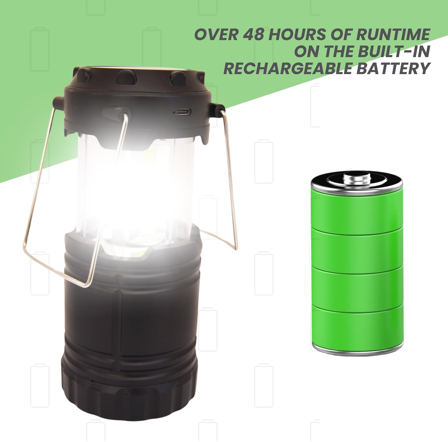 Lanterns for Power Outage, Portable LED Battery Operated Camping Lanterns 2-Pack, 48 Hr Battery Life, Solar, USB-C & AA Powered, Adjustable Brightness, Emergency Lights for Home Power Failure - Image 4