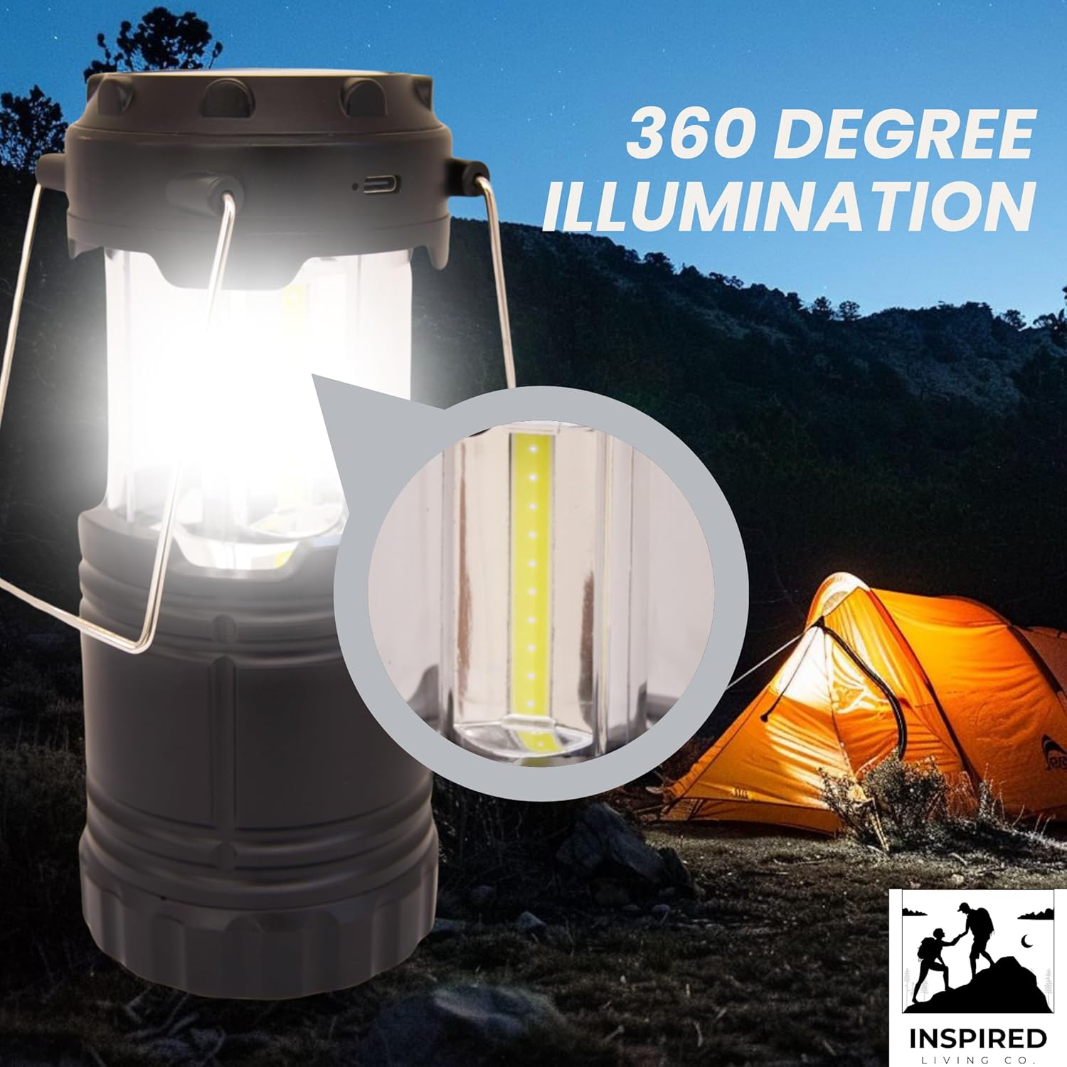 Lanterns for Power Outage, Portable LED Battery Operated Camping Lanterns 2-Pack, 48 Hr Battery Life, Solar, USB-C & AA Powered, Adjustable Brightness, Emergency Lights for Home Power Failure - Image 5
