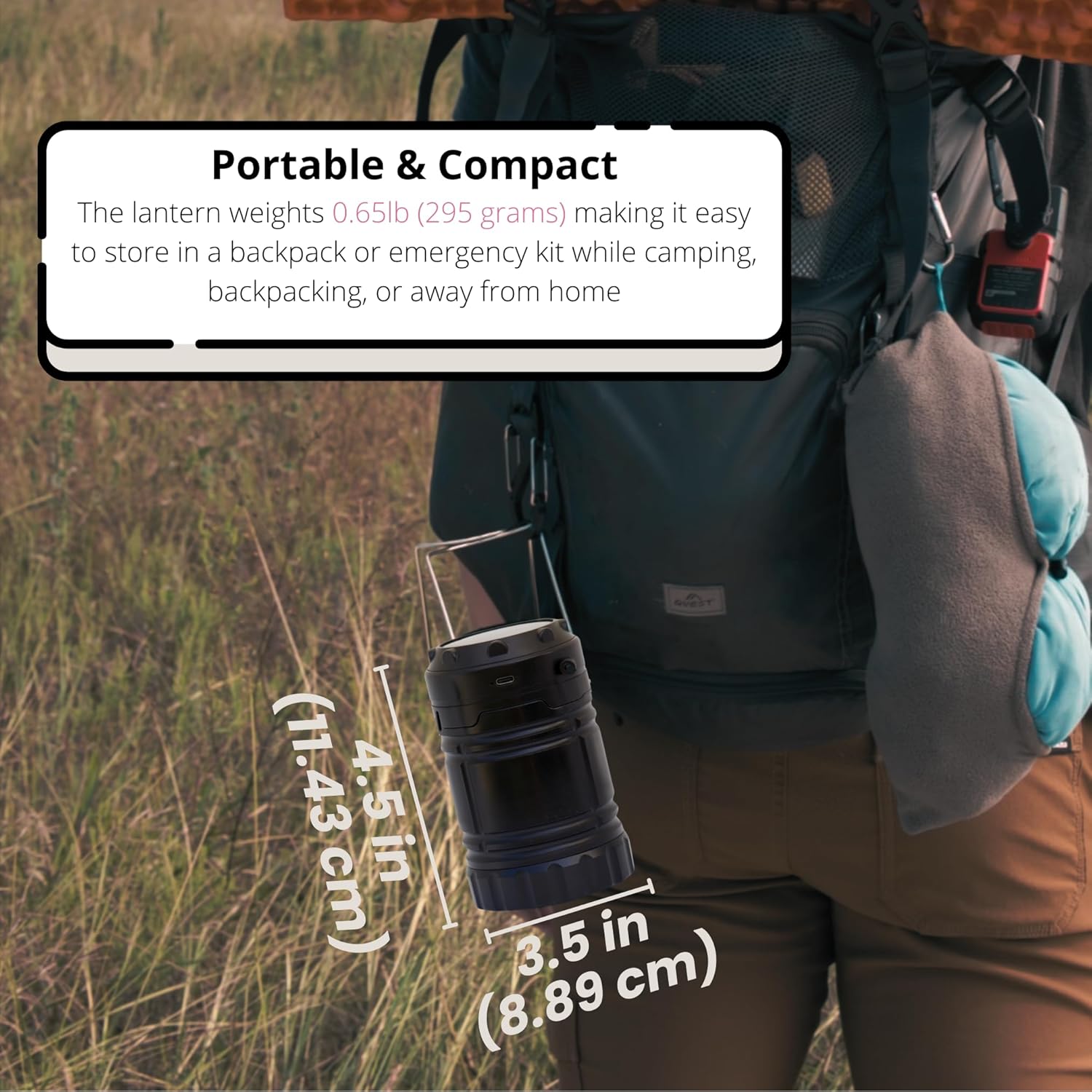 Lanterns for Power Outage, Portable LED Battery Operated Camping Lanterns 2-Pack, 48 Hr Battery Life, Solar, USB-C & AA Powered, Adjustable Brightness, Emergency Lights for Home Power Failure - Image 7