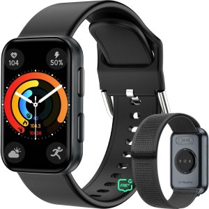 MorePro AIR2 Fitness Tracker, Smart Watch with 24/7 Heart Rate and Blood Pressure, Step Calorie Counter, Sleep Monitor, IP68 Waterproof Fitness Watch for Women Men Andriod iOS(Black)