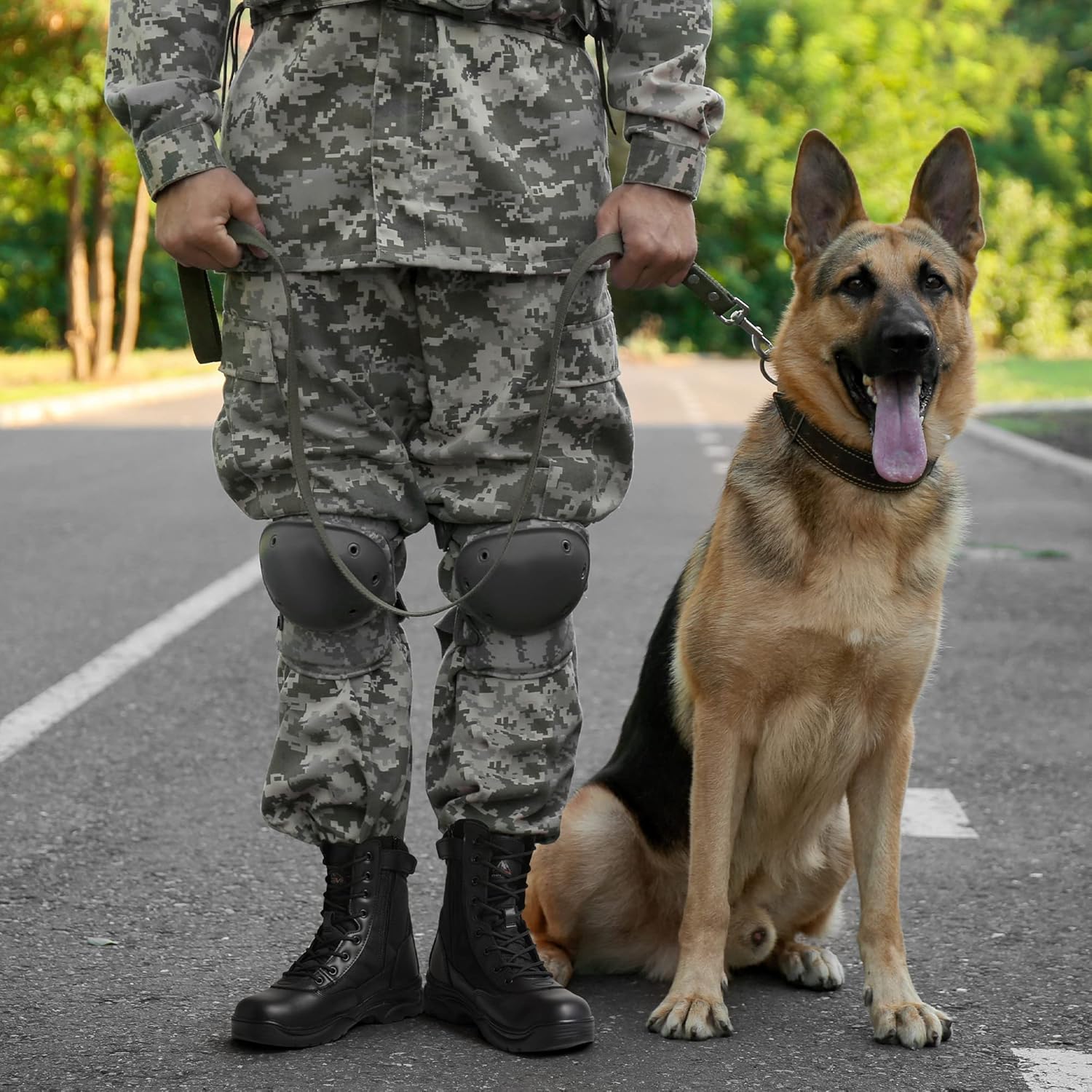 Men's Military Tactical Work Boots Side Zipper Leather Motorcycle Combat Boots Trooper(6-8 Inches) - Image 7