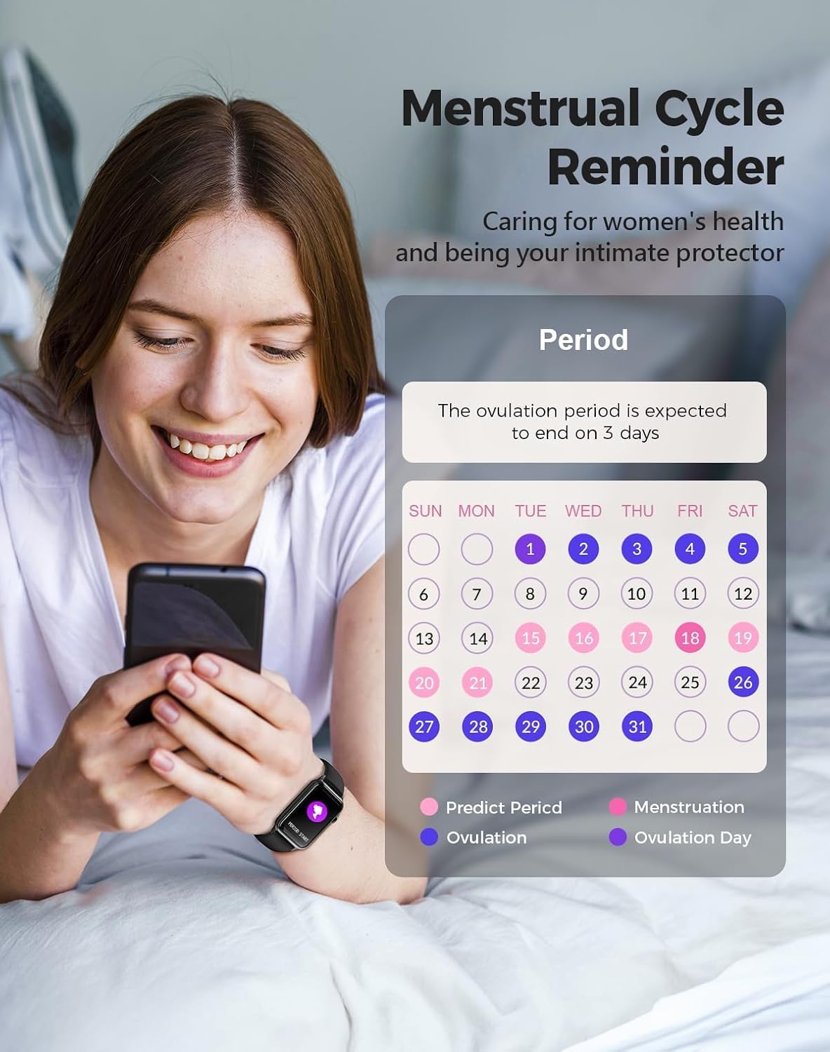 Smart Watch, Health Fitness Tracker Watch for Women Men with 24/7 Heart Rate Spo2 Blood Pressure Monitor Sleep Tracker 128 Exercise Modes Step Calorie Counter Pedometer IP68 Waterproof for Android iOS - Image 6